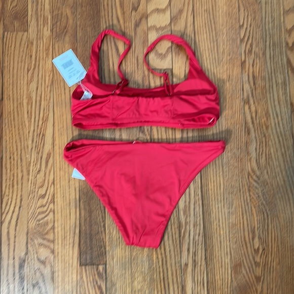 Andie Bikini Set Havana Top Cheeky Bottom Cherry Red Size M NWT - Picture 3 of 14